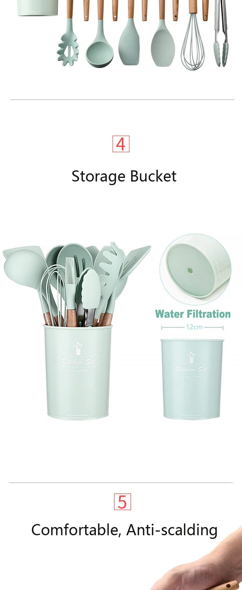 Silicone Detail Cooking Utensils Set