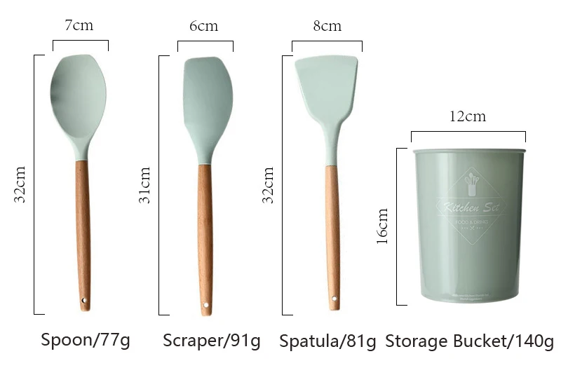 Silicone Detail Cooking Utensils Set