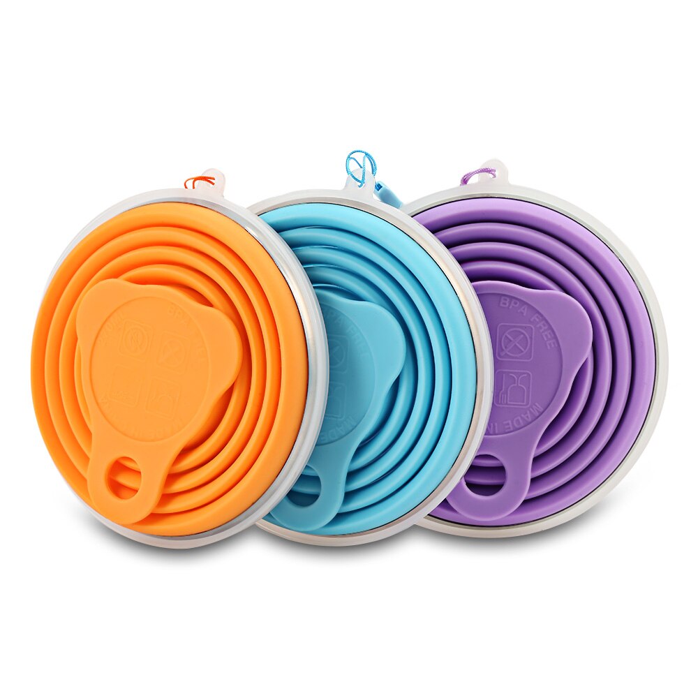 Colorful Folding Silicone Cup with Strap