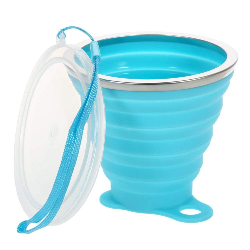 Colorful Folding Silicone Cup with Strap