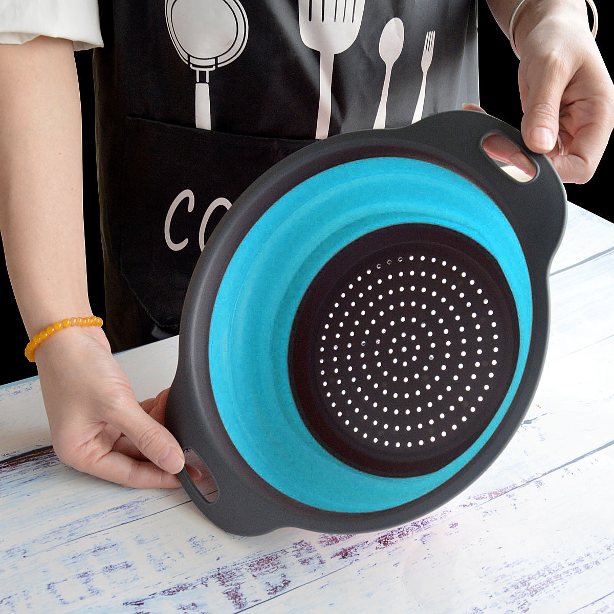 Round Foldable Silicone Colander