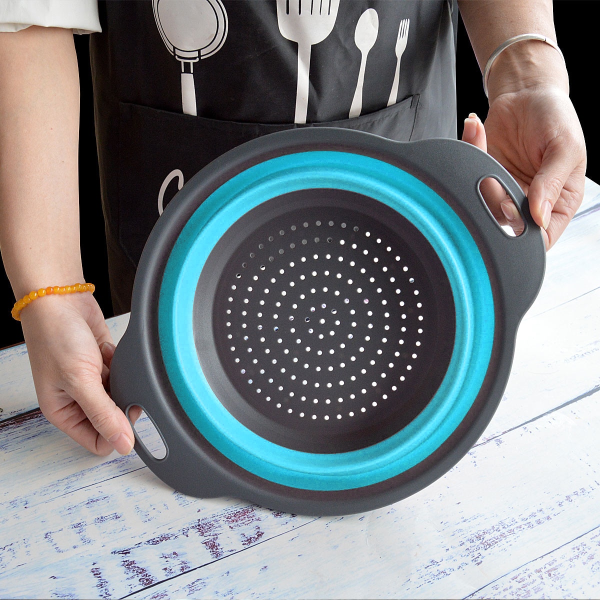 Round Foldable Silicone Colander